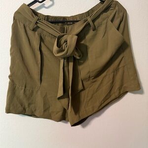 A New Day High Waist Green Shorts with Tie Front